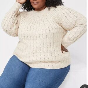 Lane Bryant Crewneck Ribbed Knit Sweater